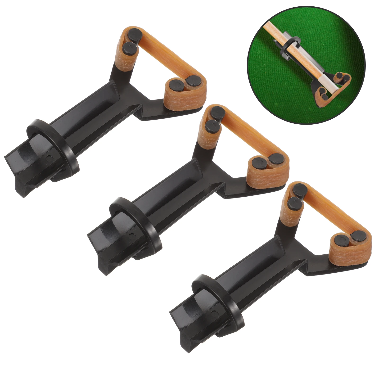 

3Pcs Billiard Pool Cue Tip Clamp Sturdy Surface Rust Proof Pool Cue Tip Repair Tool Practical Elastic Fastener for Billiards