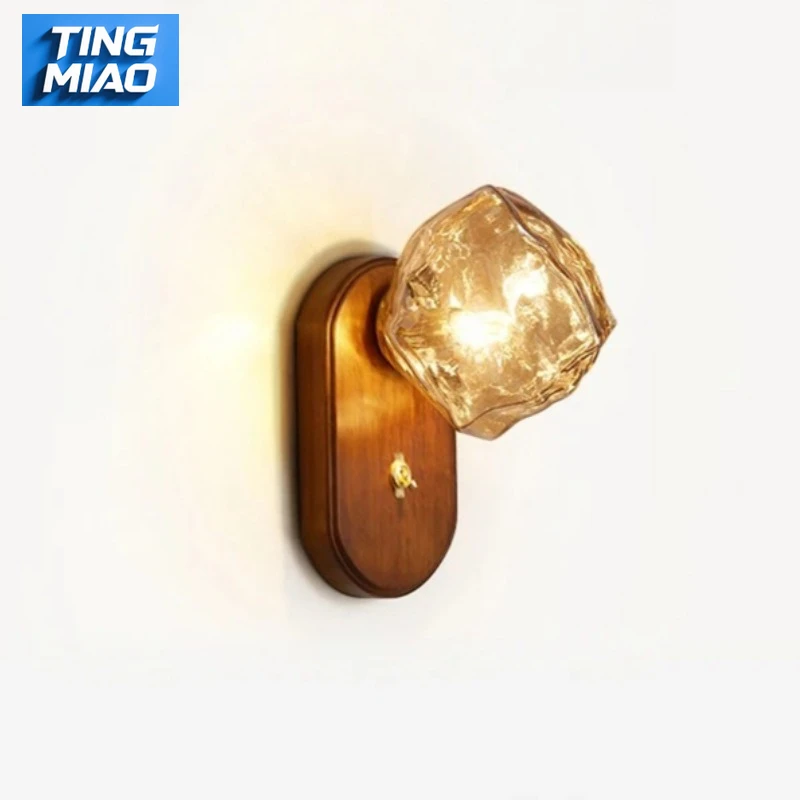 

2026 Walnut Wood Wall Lamp Brightness Indoor Lighting Bedroom Living Room Relaxing Environment Home Decoration Glossy Lights
