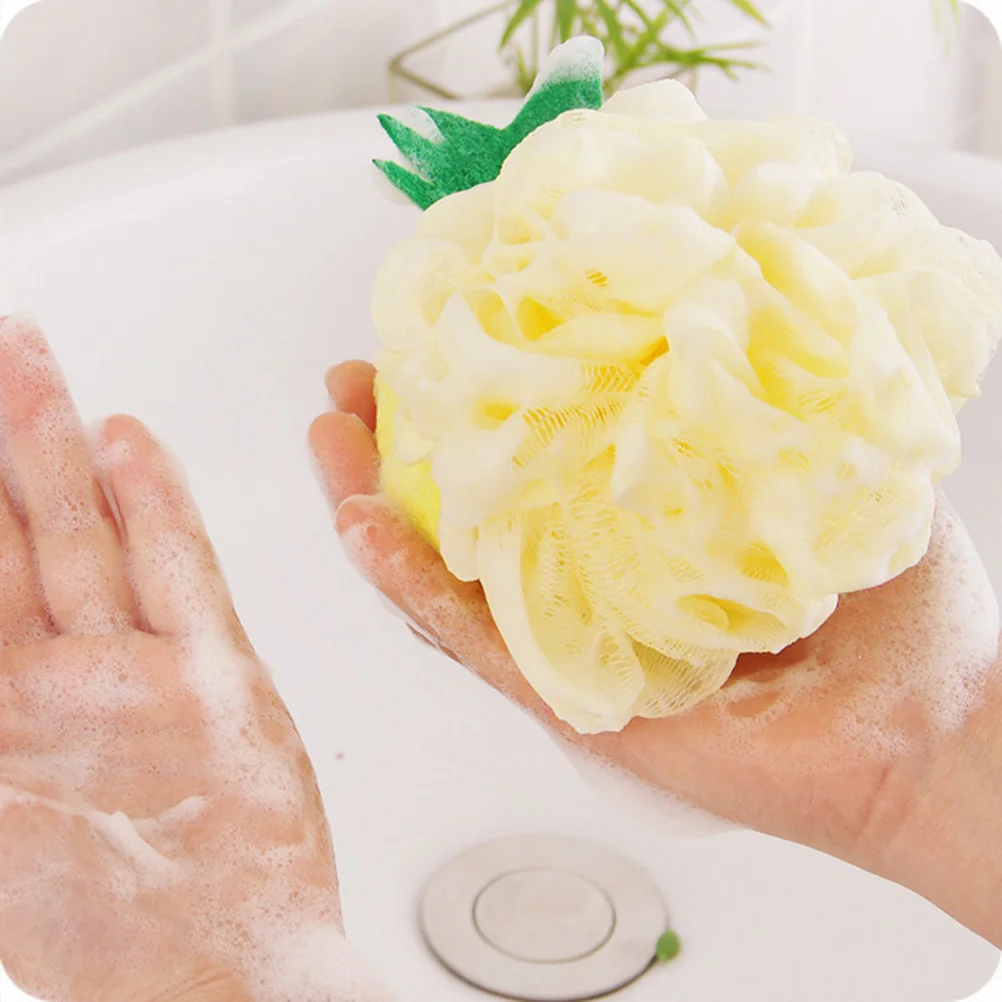 

2Pcs Fruit Shaped Shower Ball Mesh Sponge Quick Dry Bath Ball Soft Comfortable Relaxing Mesh Pouf Body Cleanser