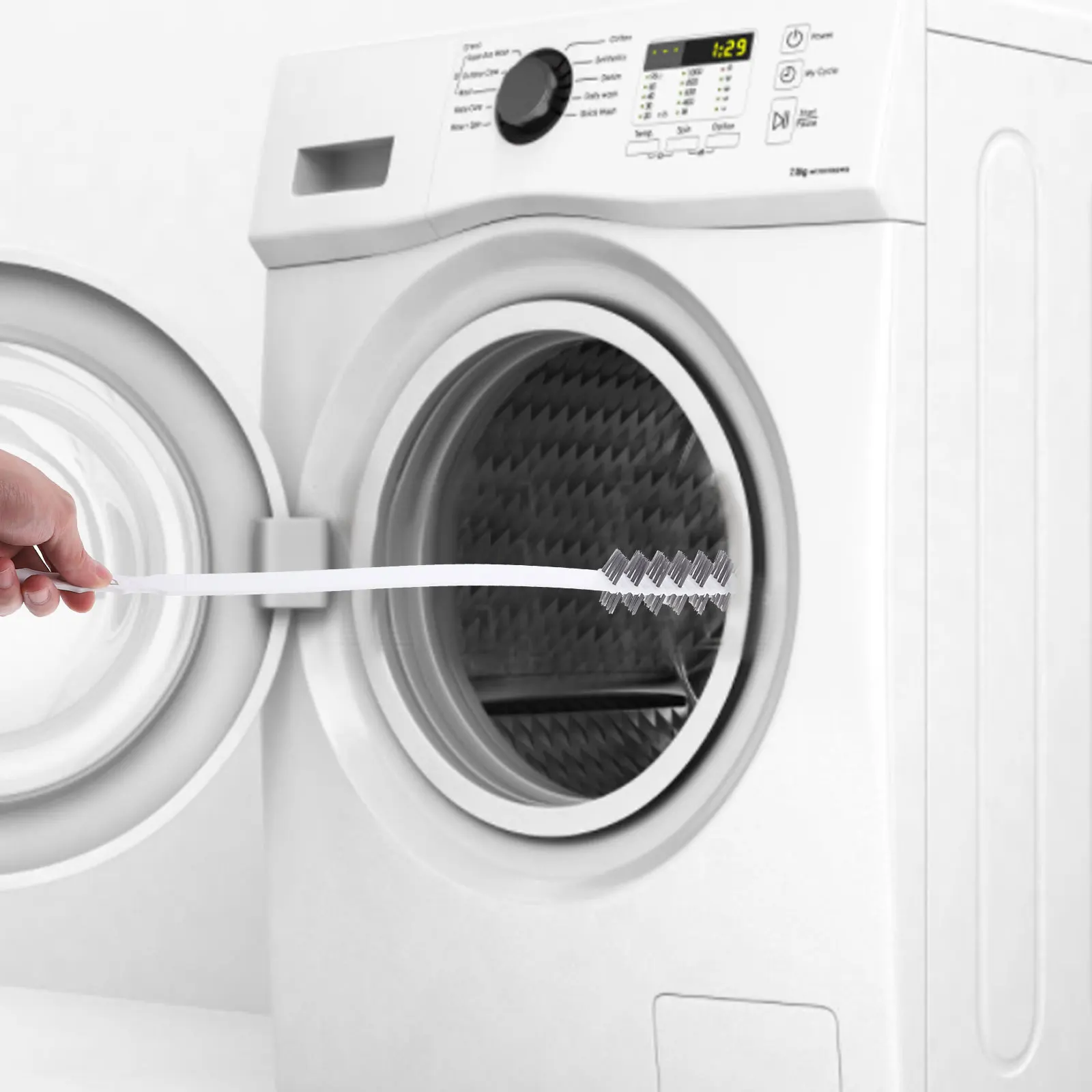 

Washing Machine Brush Drum Washer Long Handle White Flexible Design Pipe Cleaner Brushes Dryer Vent Cleaner Brush