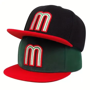 Unisex M Buchstaben Stickerei Hip-Hop Hüte Outdoor verstellbare lässige Baseballkappen Sonnenschutzhut