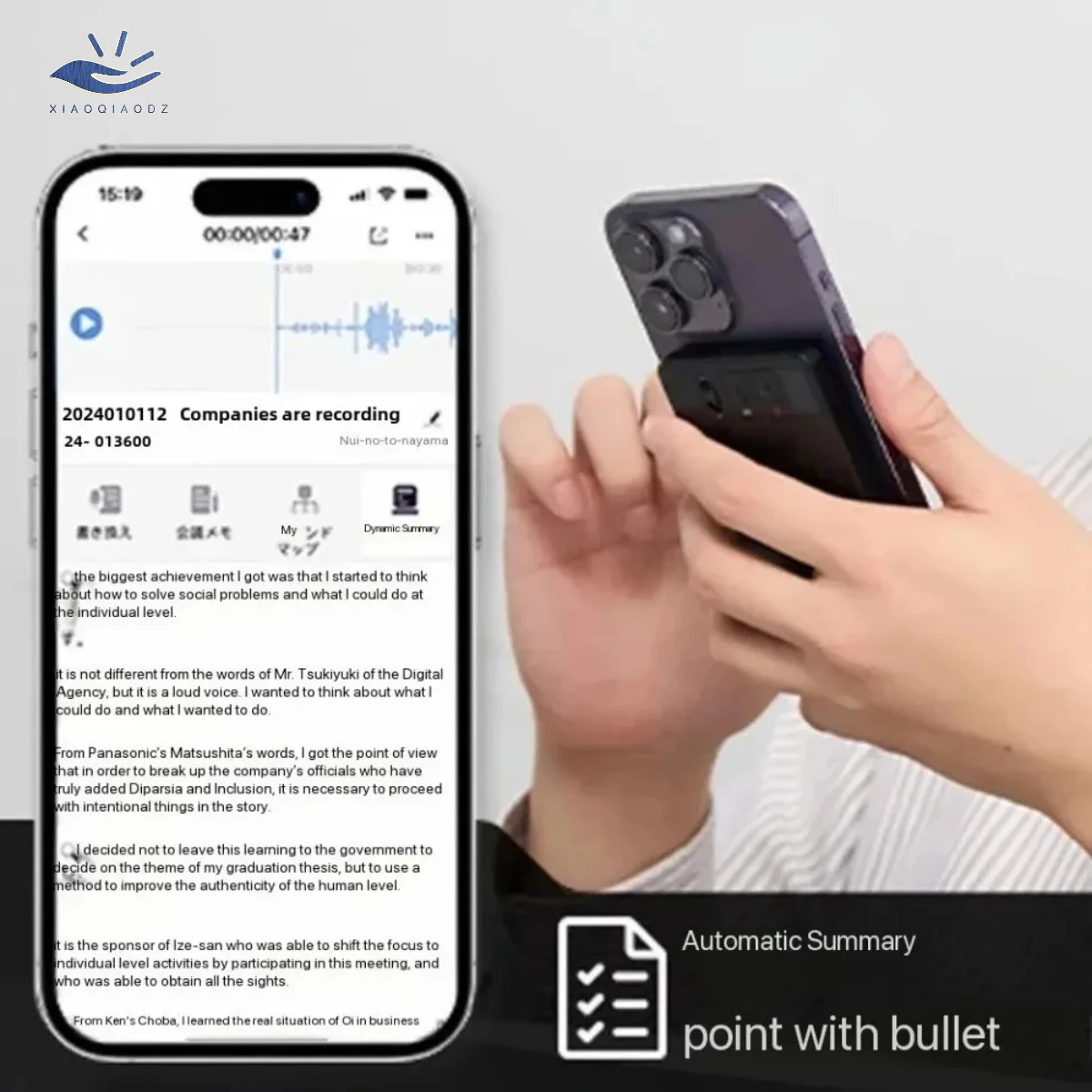 XIAOQIAODZ ChatGPT AI مترجم اللغة في الوقت الحقيقي مسجل صوت فوري سماعة ملاحظة صغيرة مجانية قلم محمول ذكي