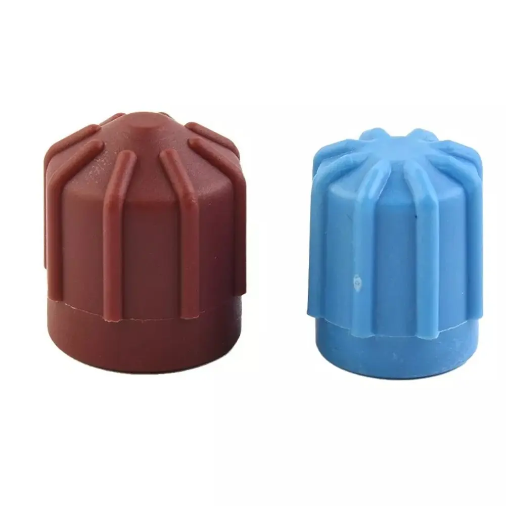 0 0 0 0 0  2pcs Car A/C Valve Cap Air Conditioning Valve Core Set Valve Dust Cover High Low Valve Cap Set Car Accessories