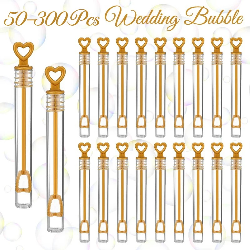 50-300Pcs Wedding Bubble Wands Empty Heart Bubble Bubble Soap Bottle Wedding Gifts Baby Shower Birthday Party Favors for Guests