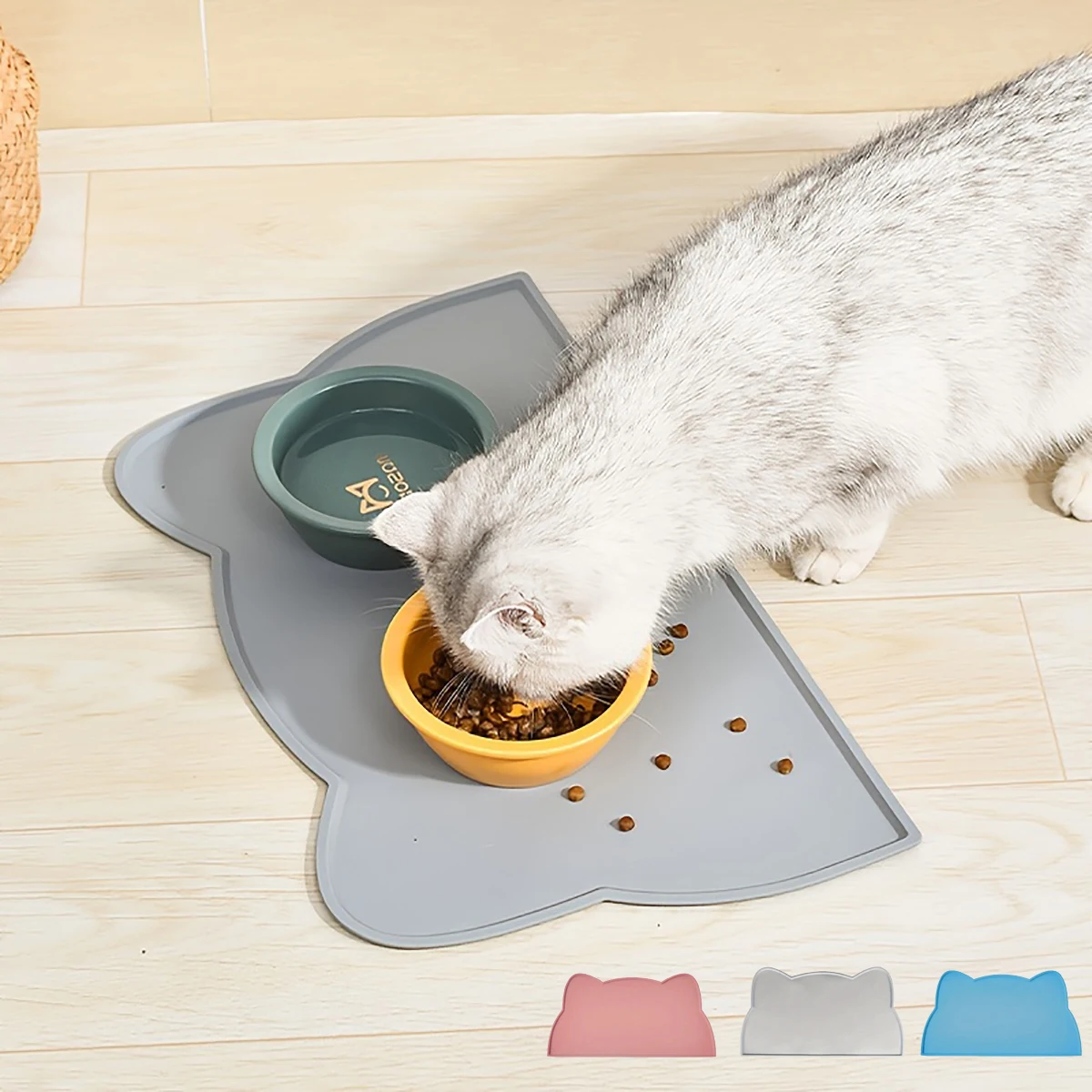 Silicone Pet Feeding Dog Cat Bowl Food Mat Non-Stick Waterproof Pet Food Feeding Pad Puppy Feeder Tray Water Cushion Placemat