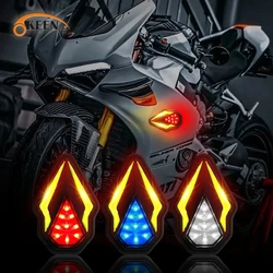 OKEEN 2pcs LED Motorcycle Turn Signal Lights Universal Flush Mount Blinker Flashing Light Motorbike Daylight Indicators Lamp 12V