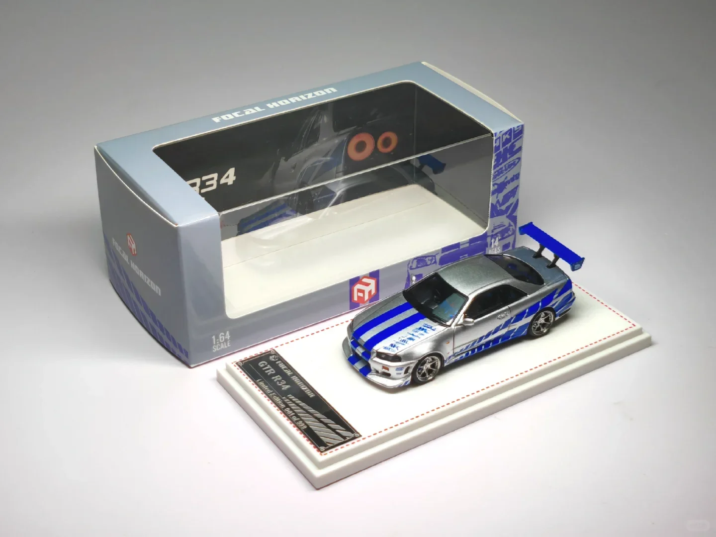 Focal Horizon 1:64 Skyline GTR R34 Fast and Furious Paul Painting Alloy Premium Diecast Car Model Vehicle Collectible - Image 2