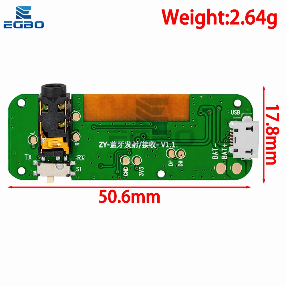 EGBO Bluetooth-compatible Transmitting And Receiving Module Stereo 5.0 Audio Receiving Transmitter Headphone Power Amplifier