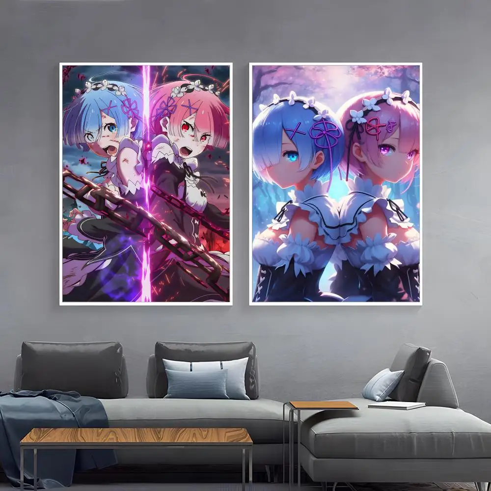 R-Re Zero Rem Anime Poster Paper Print Home Living Room Bedroom Entrance Bar Cafe Art Painting Decoration