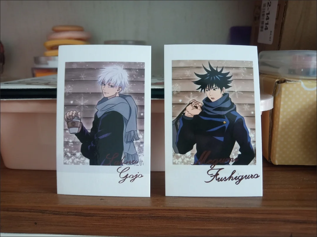 2Pcs/Set Cute Anime Card Cosplay Rounded Corners LOMO Card Postcard Christmas Gifts Girls