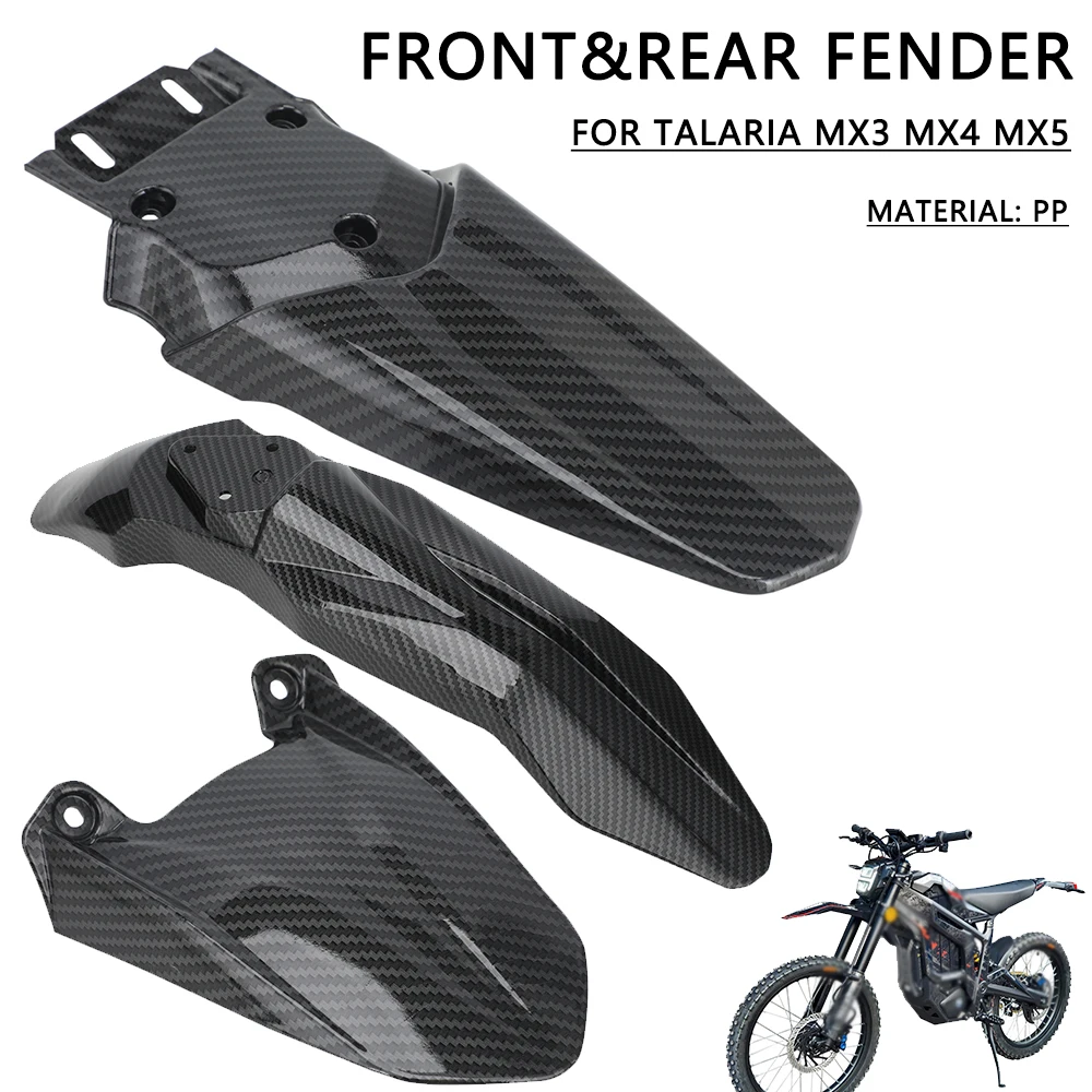 Front Rear Mudguard Fender Wheel Protection Motorcycles Accessories For Talaria Sting MX3 MX4 MX5 Electric Bike Carbon Fiber