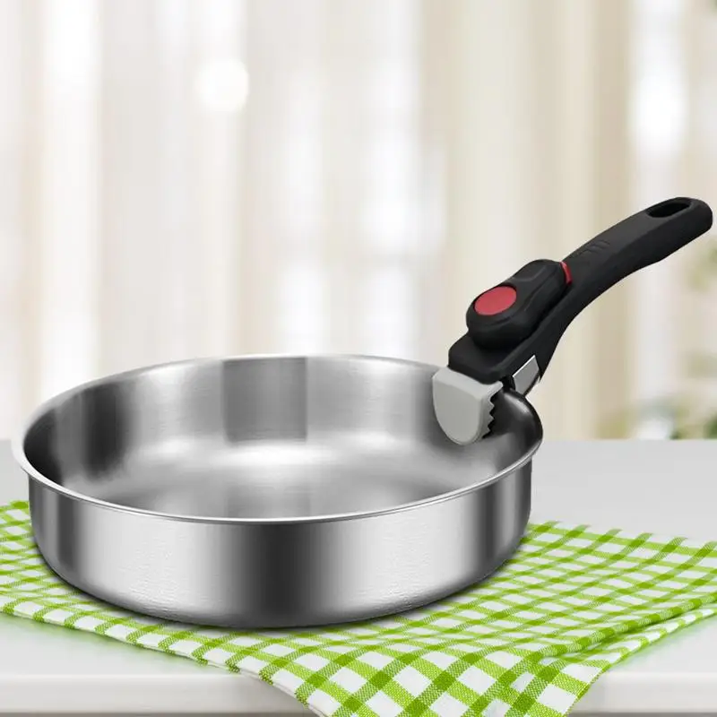 Outdoor Cookware 316 Stainless Steel Frying Pan Portable Detachable Handle Pot NonStick Pan Fried Steak Pot For Camping Travel