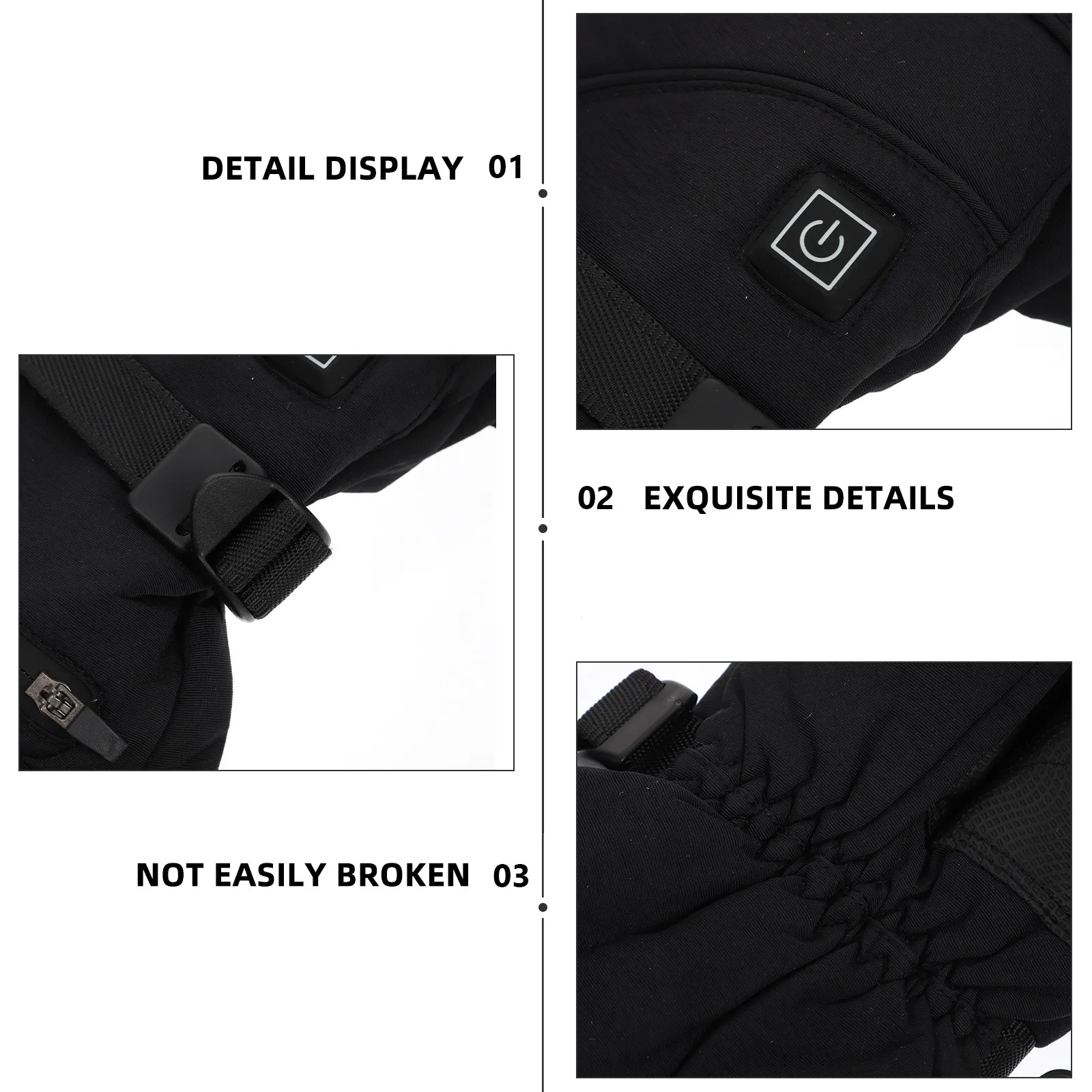 1Pair High Performance Touch Screen Gloves Heated Thermal Winter Warm Retention Windproof Anti-Skid Comfortable Breathable