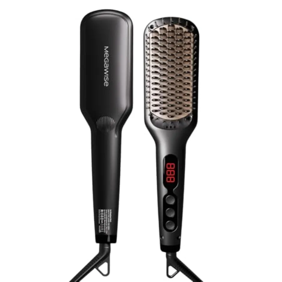 

Pro Ceramic Ionic Hair Straightener Brush for Home Salon MCH Fast 20s Heating Tech with Auto-Off Safety Anti-Scald with Univers