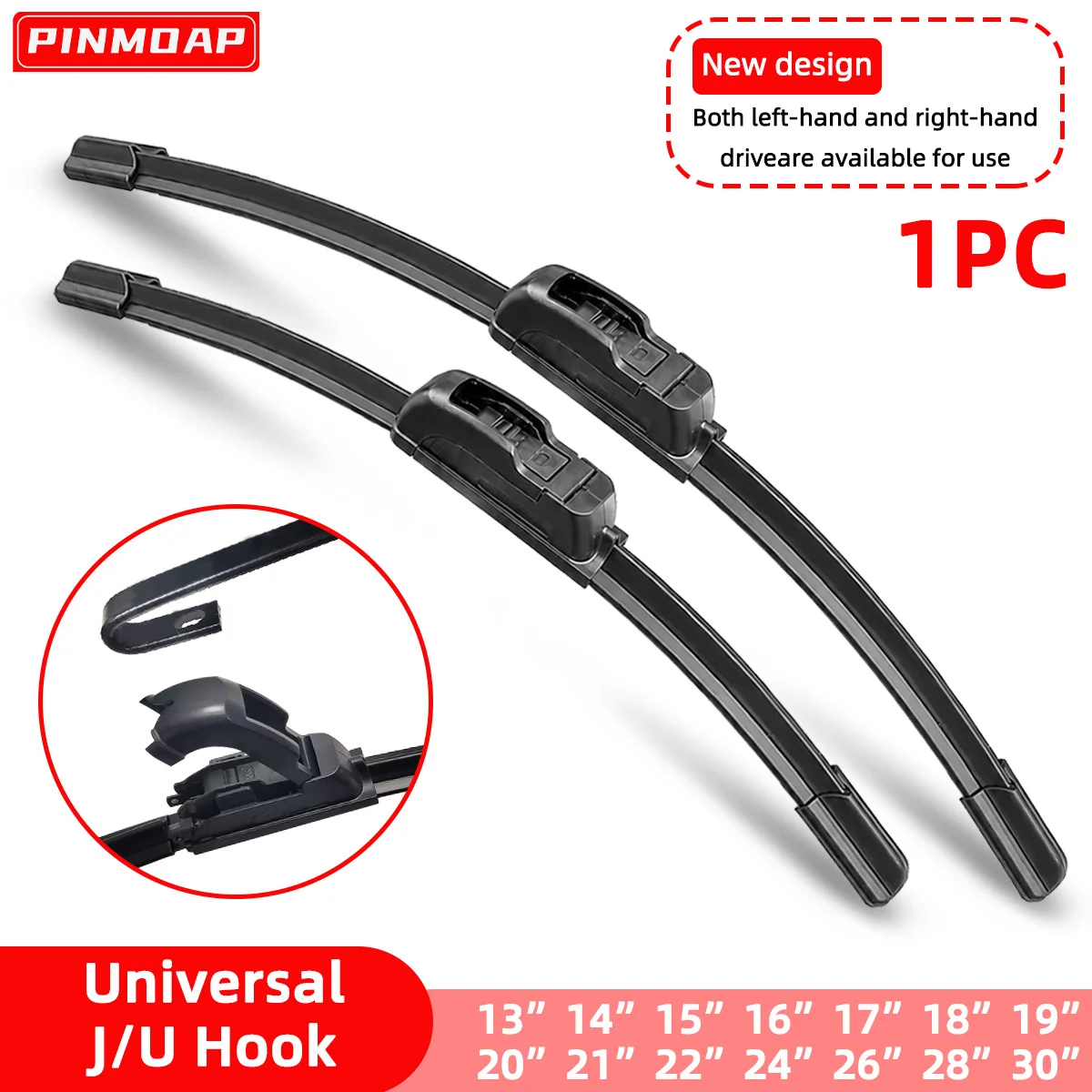 PINMOAP 1PC Universal Natural Rubber Strip Wiper 13