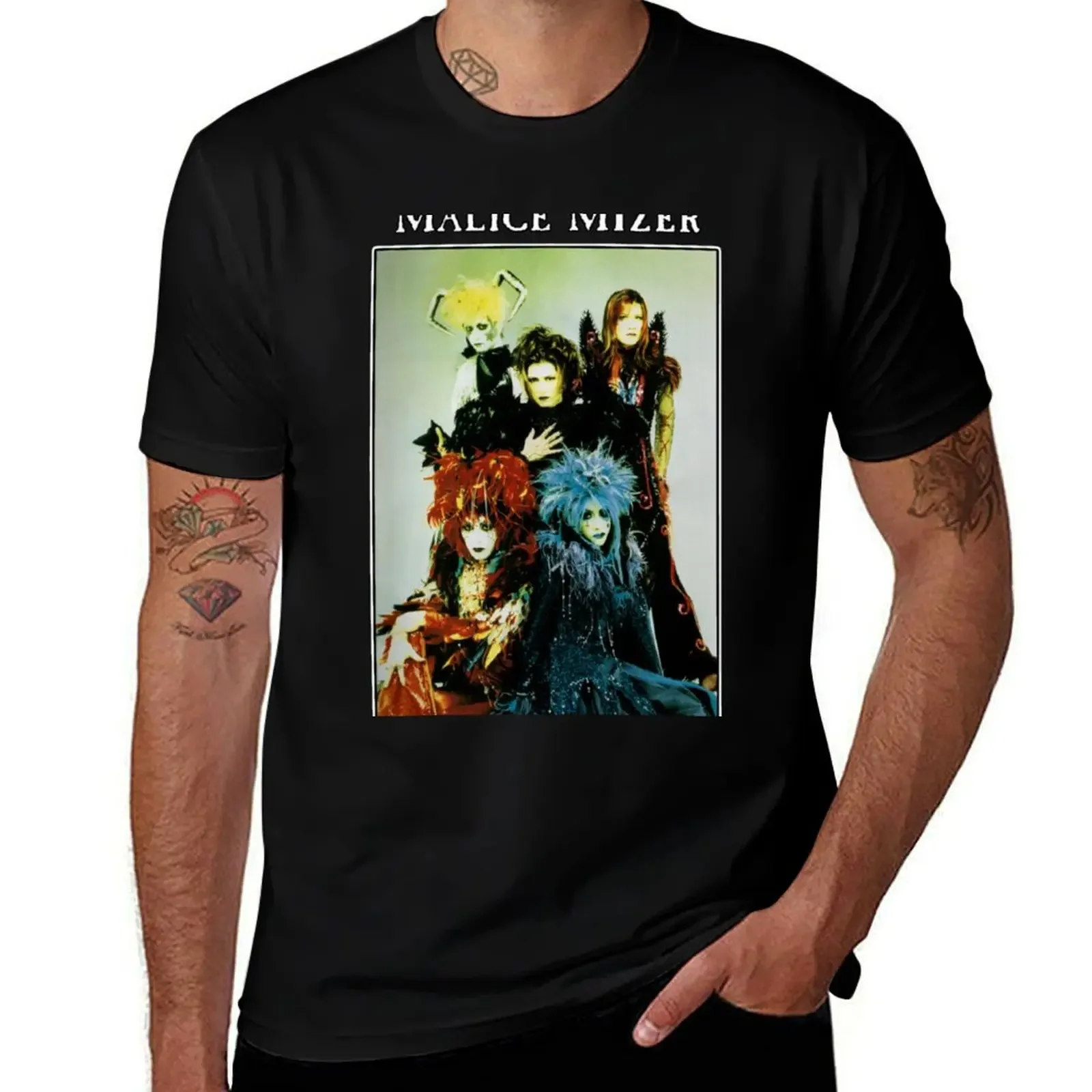 MALICE MIZER - merveilles Era Band Picture (Visual kei J-rock band with Gackt & Mana) T-Shirt cute tops fitted t shirts for men