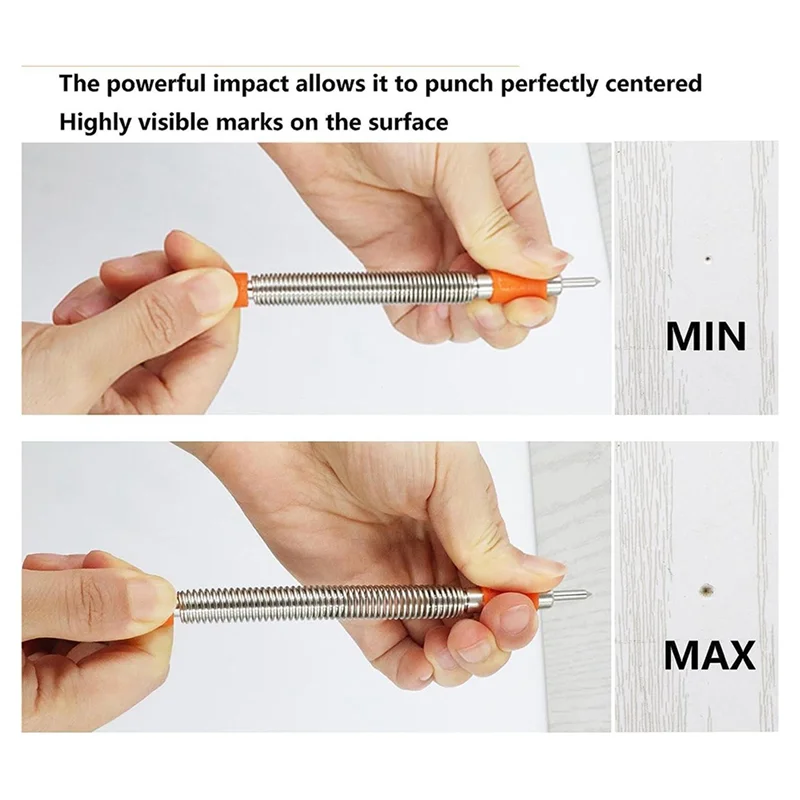 

ABAE-4Pcs Spring Tool Set 5/16-Inch Chisel And 1/8-Inch Center Punch Set, Spring Loaded Rivet Removal Set For Wood