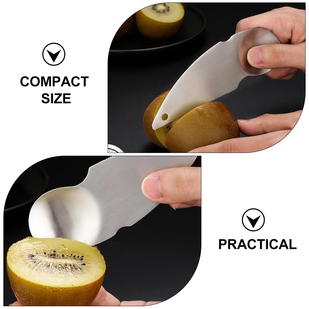 

3Pcs Kiwi Spoon Peelers Stainless Steel 2in1 Cutter Slicer Compact Size for Camping Picnic Use Kiwi Spoon Peelers