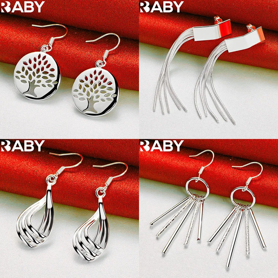 

URBABY 925 Sterling Silver Geometric Drop Earrings For Women Charm Trend Birthday Gifts Fashion Party Fine Jewelry