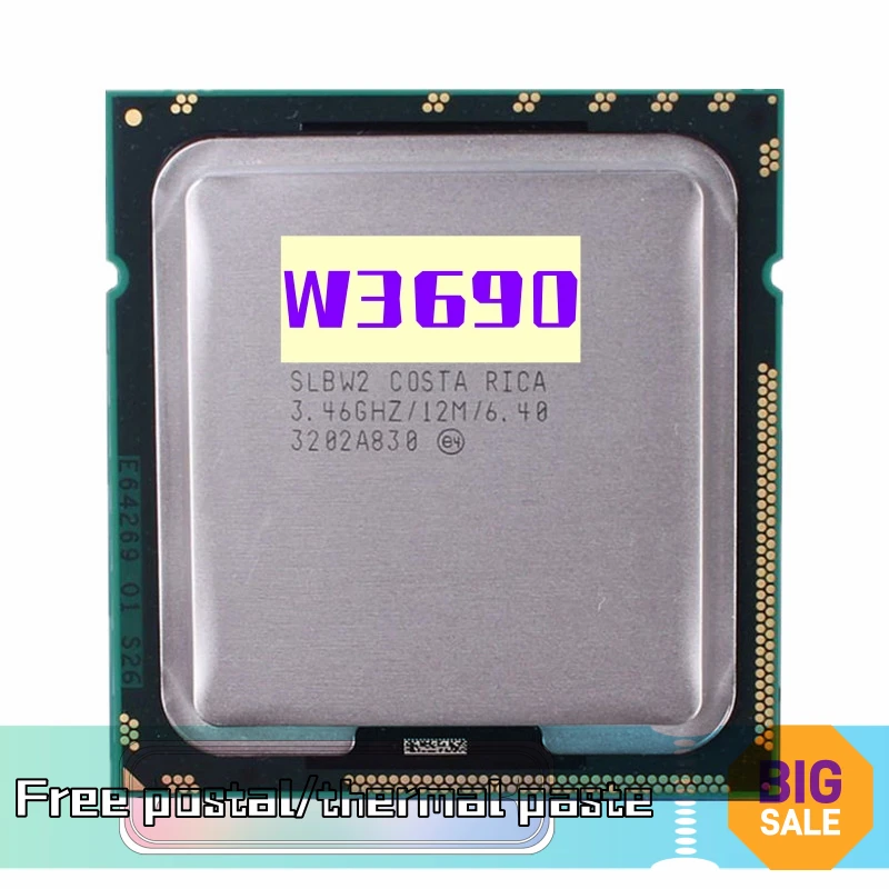 

Xeon W3690 3.46GHz Six-Core Twelve-Thread 12M 130W Server LGA 1366 CPU Processor SLBW2