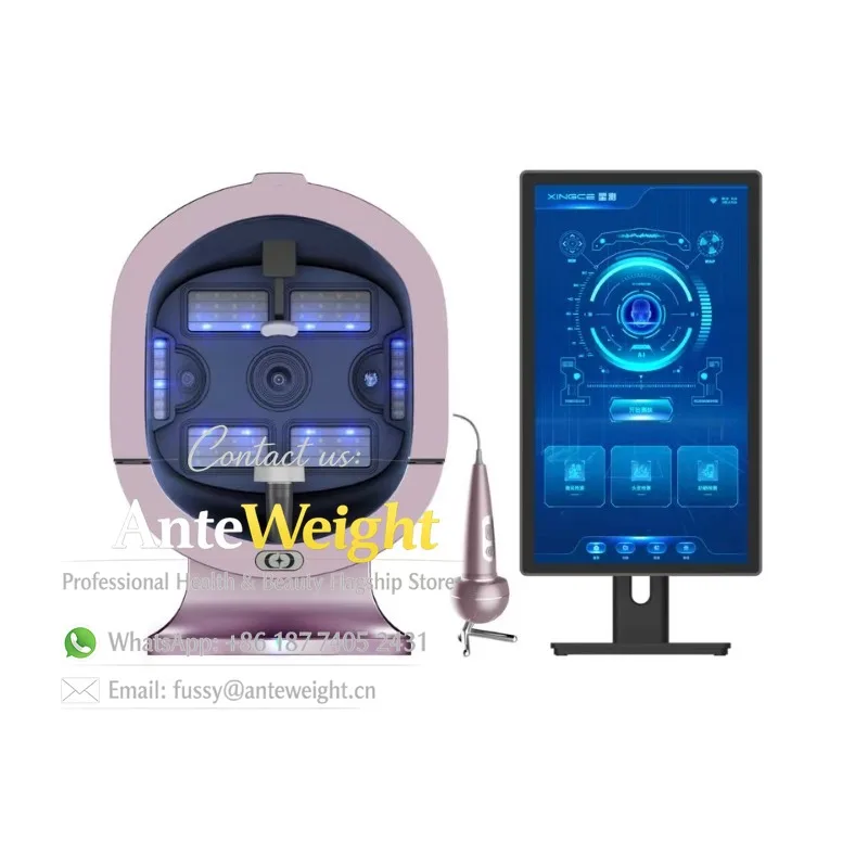 AI Skin Analyzer Triple Camera AI Skin Analyzer System with Scalp Detection Custom Language Support