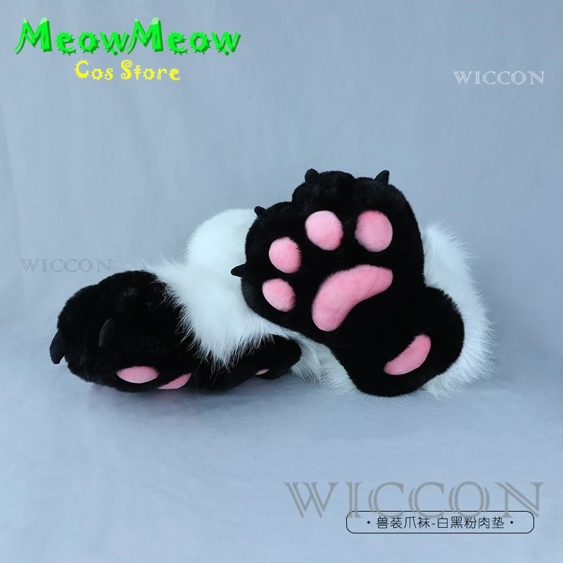 Cute Plush Fursuit Animal Foot Socks 8 Colors Plush Cosplay Costume Furry Animal Paw Shoes Cat Girl Shoes Cat Paw Christmas Gift