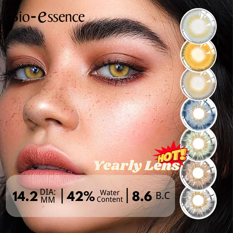 BIo-essence 1Pair Color Contact Lenses LA Girl Series Cosmetic Fashion Blue Green Gray Eye Pupilent with Color for Free Shipping