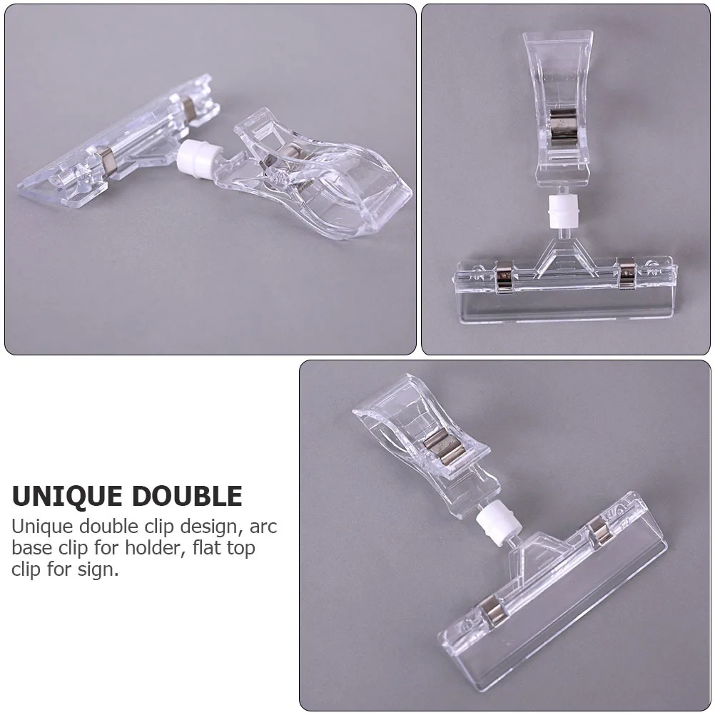 

Versatile Price Tag Clamp Holder for Clear Display of Labels Signs Cards on Shelves Racks in Supermarkets and Shops