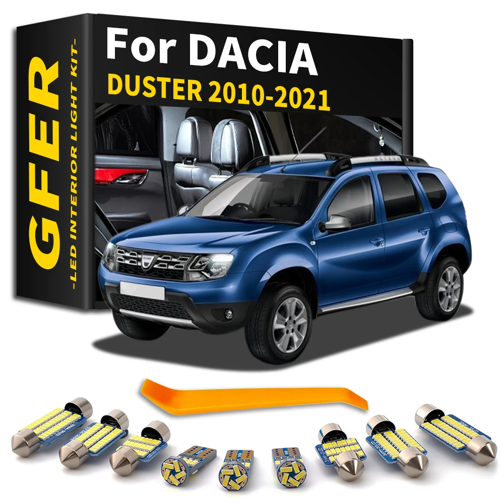 GFER Interior LED Light Kit For Dacia Duster 1 2 2010 2011 2012 2013 2014 2015 2016 2017 2018 2019 2020 2021 Canbus Reading Lamp