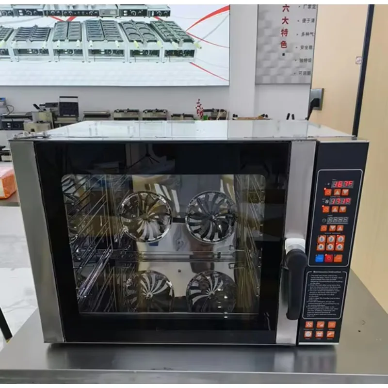 4 Trays Electric Convection Oven, Commercial Hot Air Baking Machine for Pizza Bread Pastries Restaurant Catering Use