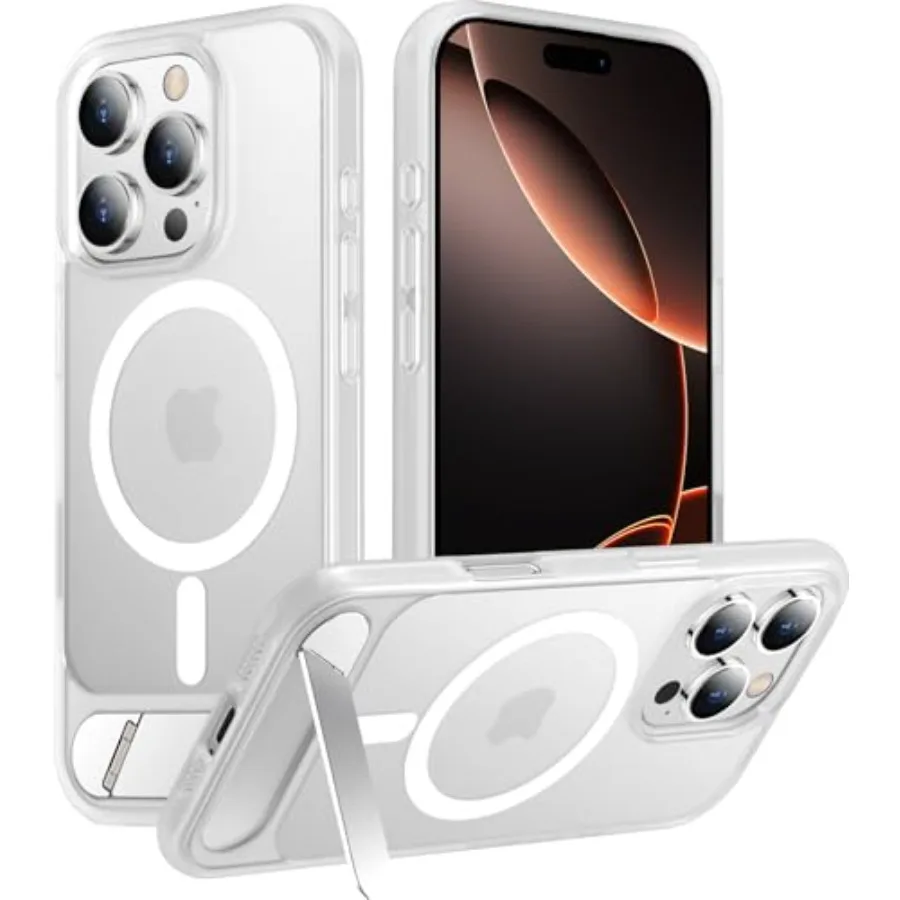 

Magnetic Compatible with iPhone 16 Pro Max Case, [Built-in Invisible Kickstand][Compatible with MagSafe][Military Grade Shockpr