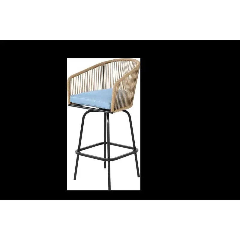 مجموعة كراسي بار خارجية مكونة من 2، كراسي بار للفناء مع مساند للذراعين، روطان لجميع الأحوال الجوية مع مسند ظهر، مقاعد خوص للحديقة، حمام السباحة،