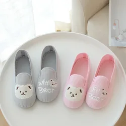 New Arrive Soft Cotton Cute Bear House Indoor Flats Slipper Spring Summer Autumn Slippers For Women Animal Shoes Girl