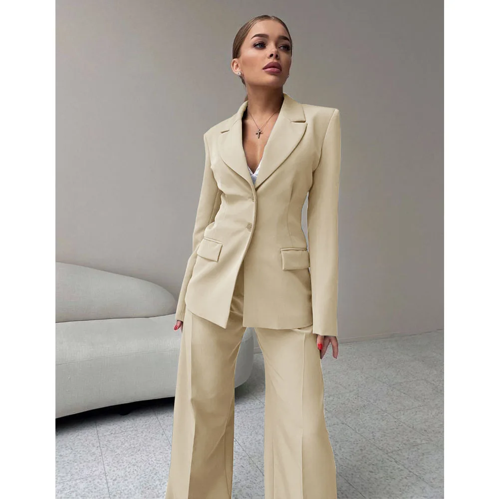 Women\'s Suit 2 Pieces Elegant Pants Suit Casual Fashion New Two-piece Suit Autumn Suit Pants Trousers Two-piece Suit Work Wear