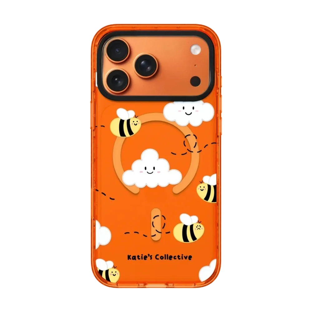 

Sunflowers Clouds Bees Border Magnetic Case: Compatible with IPhone 17 16 15 14 13 12 Pro Max 17 Air