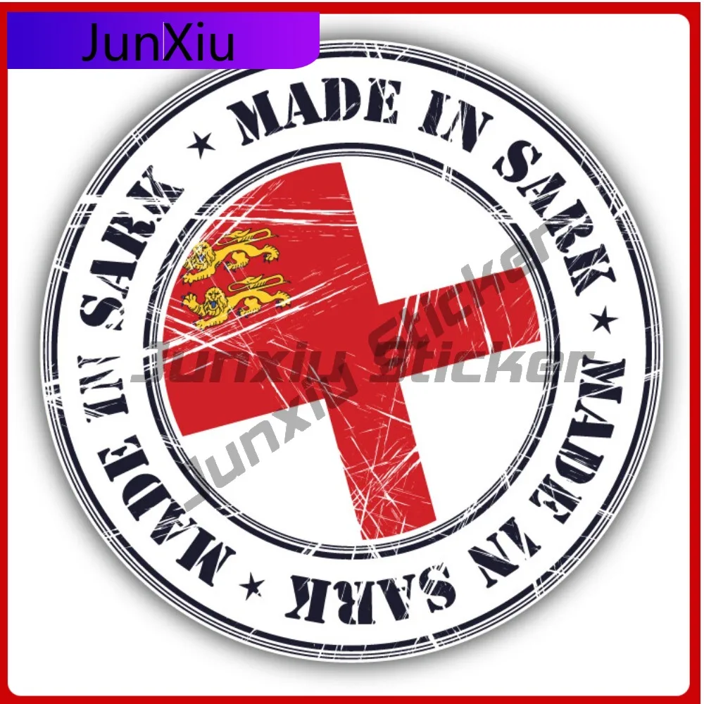 

Made In Sark Grunge Flag Stamp Car Decal Bumper Stickers Anime Style Car Use For Car Bumper Decorative Auto Styling Accessory