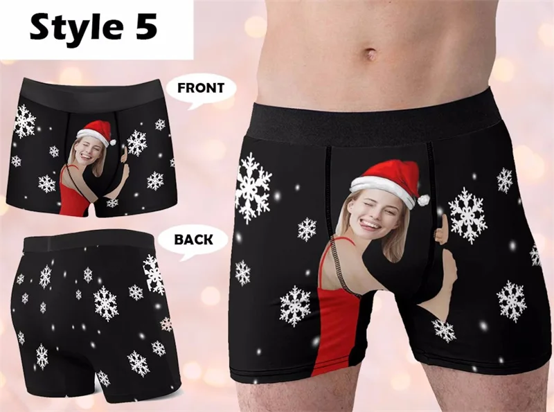 Custom Boxers with Face for Boyfriend Husband Dad, Personalized Underwear with Photo, Picture Boxer Briefs, Photo Boxers, Face M