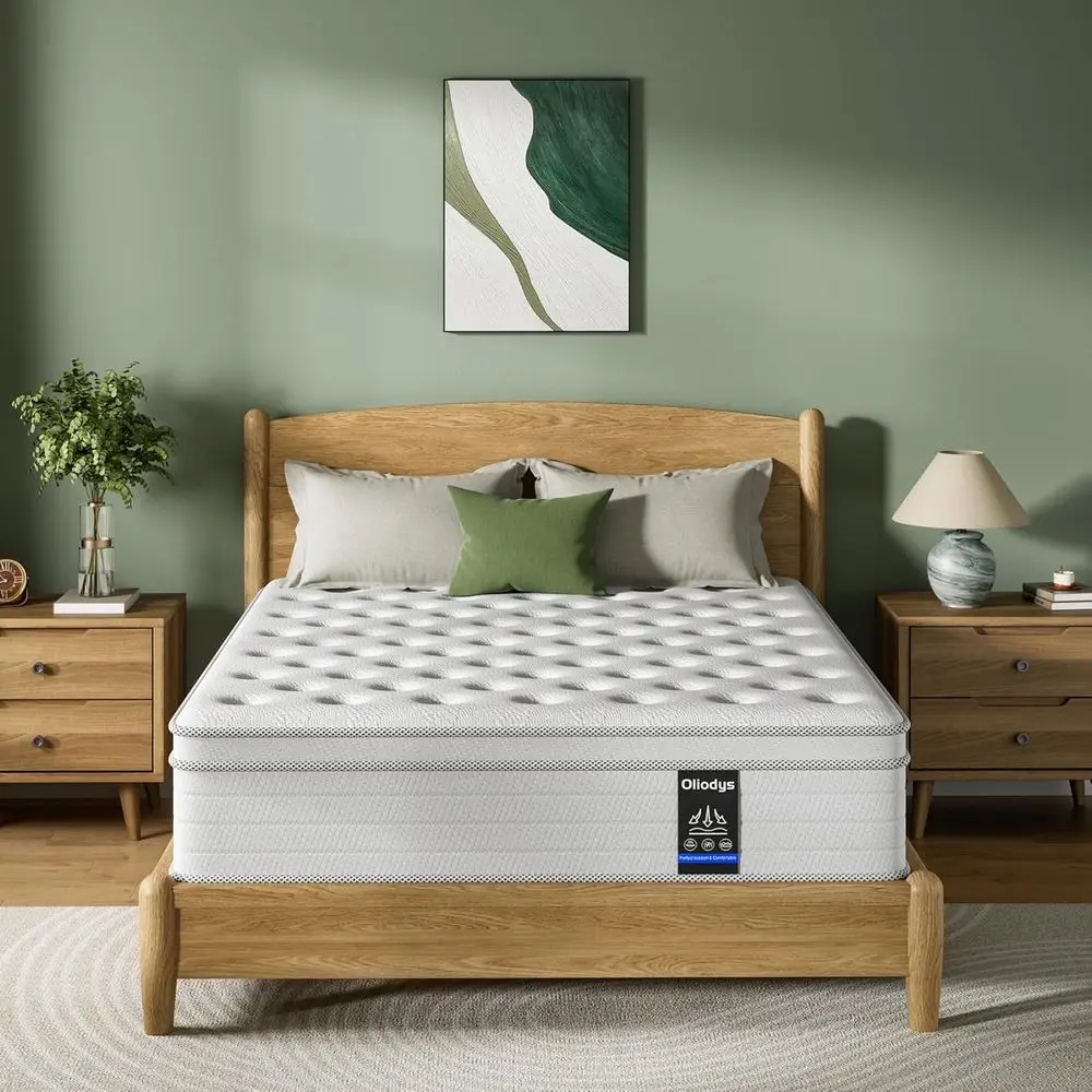 

14 Inch Medium Firm Hybrid Mattress with Memory Foam and Individually Wrapped Springs, Gel Infused, Soft and Breathable