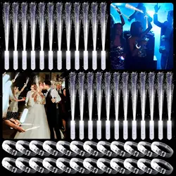 12PCS LED Light Up Bracelets and 12PCS LED Fiber Optic Stick 3 Light Modes Glow in The Dark Party Concert Supplies Wedding Gifts