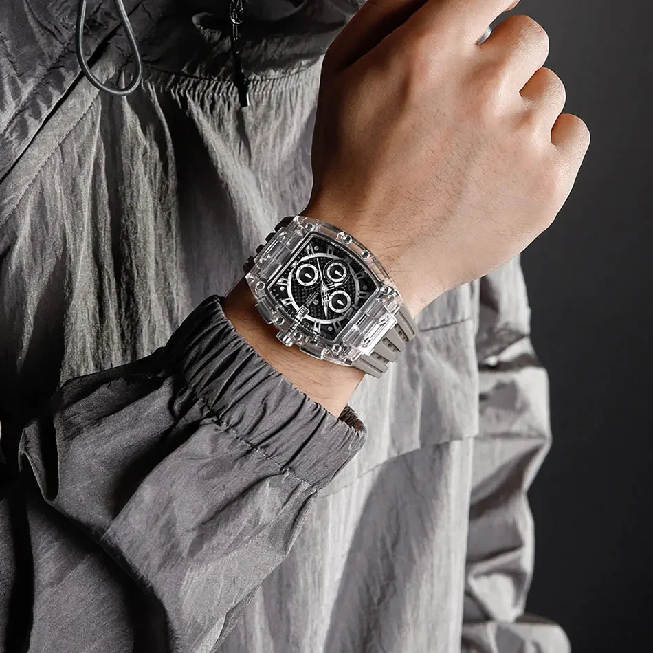 NAVIFORCE NF7105 Creative Design Watches Men Quartz Silicone Strap Date for Male Waterproof Clock Chronograph Luminous