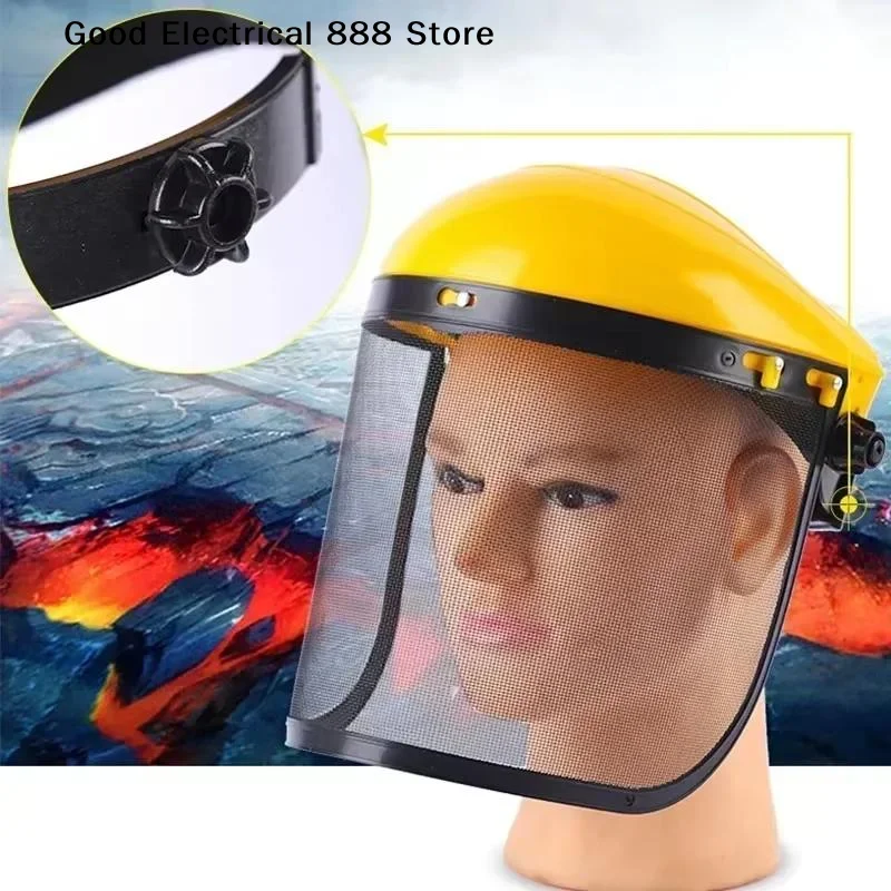 【G】Garden Grass Trimmer Weed Wacker Safety Helmet Hat With Full Face Mesh Mask For Logging Brush Cutter Forestry Protection
