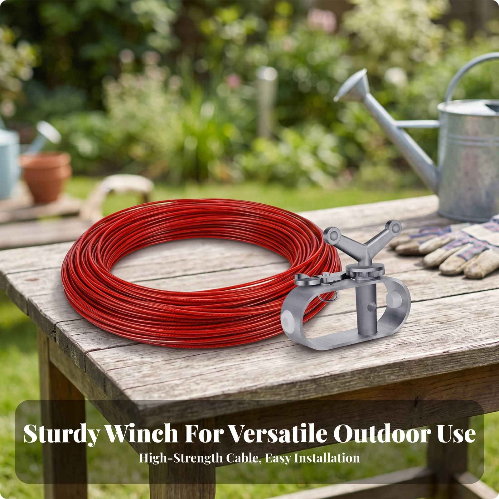Manual Cable Tensioner Compact Cable Tensioner with Hand Crank Come Along Portable Winch Reliable for Pool Cover Setup