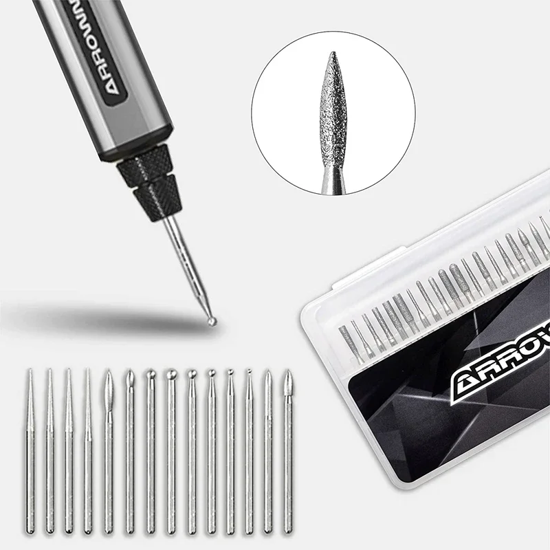 

【Reliable】Engraving Bits 30Pcs for ARROWMAX SGS Series (2.35mm) Shank Rotary Tools Accessories for DIY Woodworking Carving