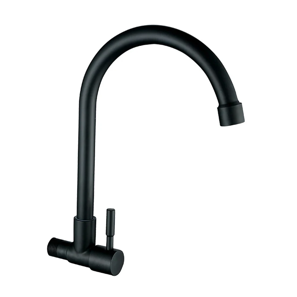 304ステンレス鋼の台所の蛇口,黒い浄水器,シングルレバーの穴の蛇口,浴室の家具セット,冷水壁
