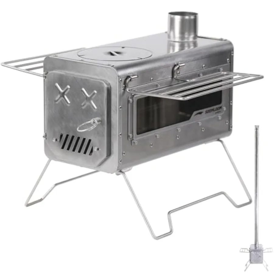 

Firewood Stove PROTO Dual-purpose Camping Pellets Combi Stove Stainless Steel Compact Tent Cooking Barbecue BBQ Campfire Chimne