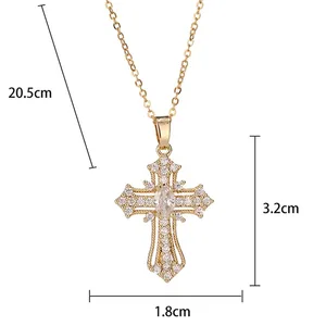 Pria Wanita Hip Hop Zircon Cross Mengkilap Liontin Kalung Baja Tahan Karat Pesona Bling Kalung Indah Perhiasan Fashion Hadiah 8 pesona ankh penjualan terbaik - №