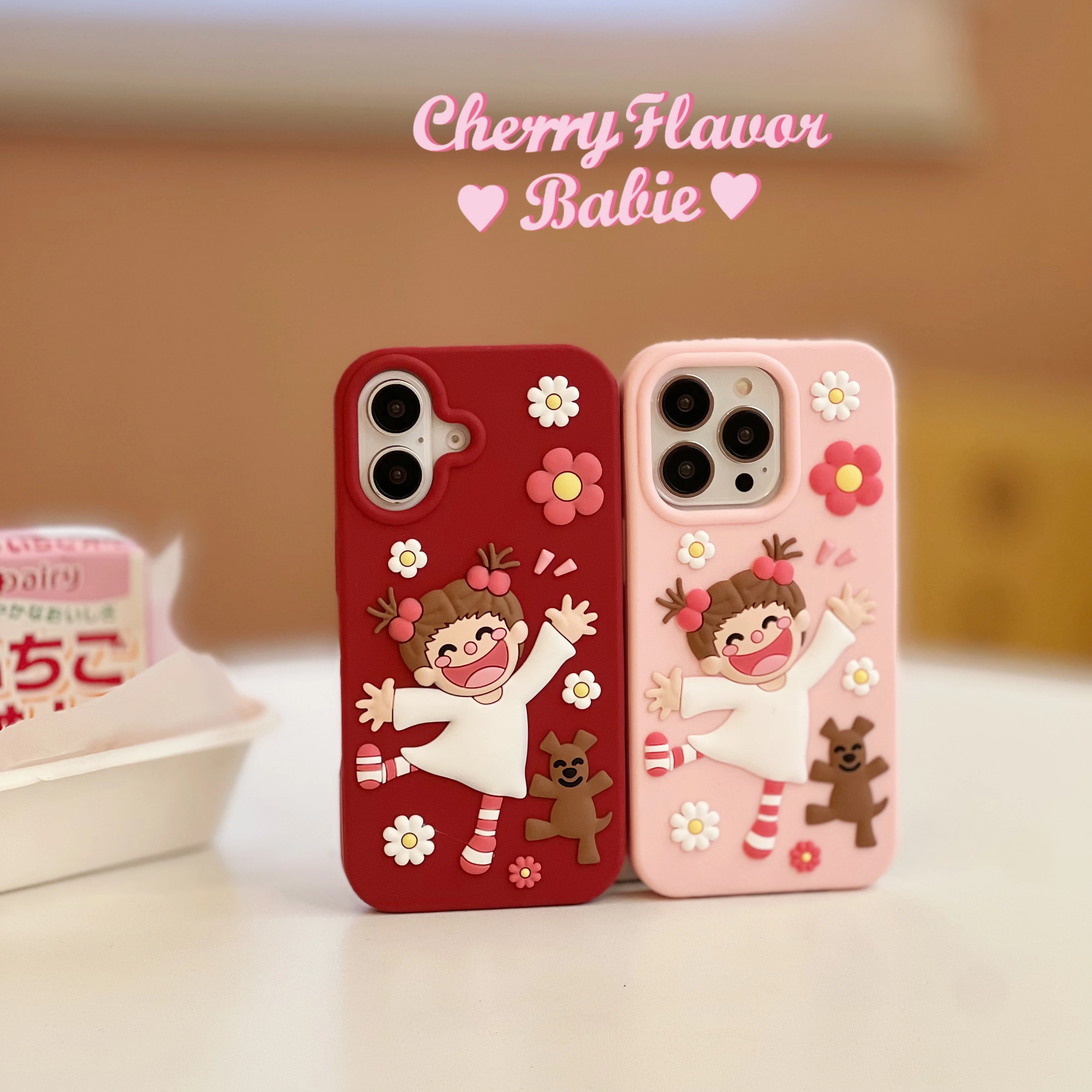 

For iphone16 Promax Series Mobile Phone Cases 15 Pro 15 Plus Cute Flower Girl Case 14 13 Silicone Soft Protective Cover