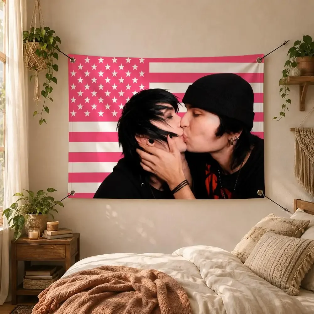Alternative Edgy Jake Webber And Johnnie Decorative Flag Banner for Outdoor Garden Yard Camping Party Home Wall Hanging Decor