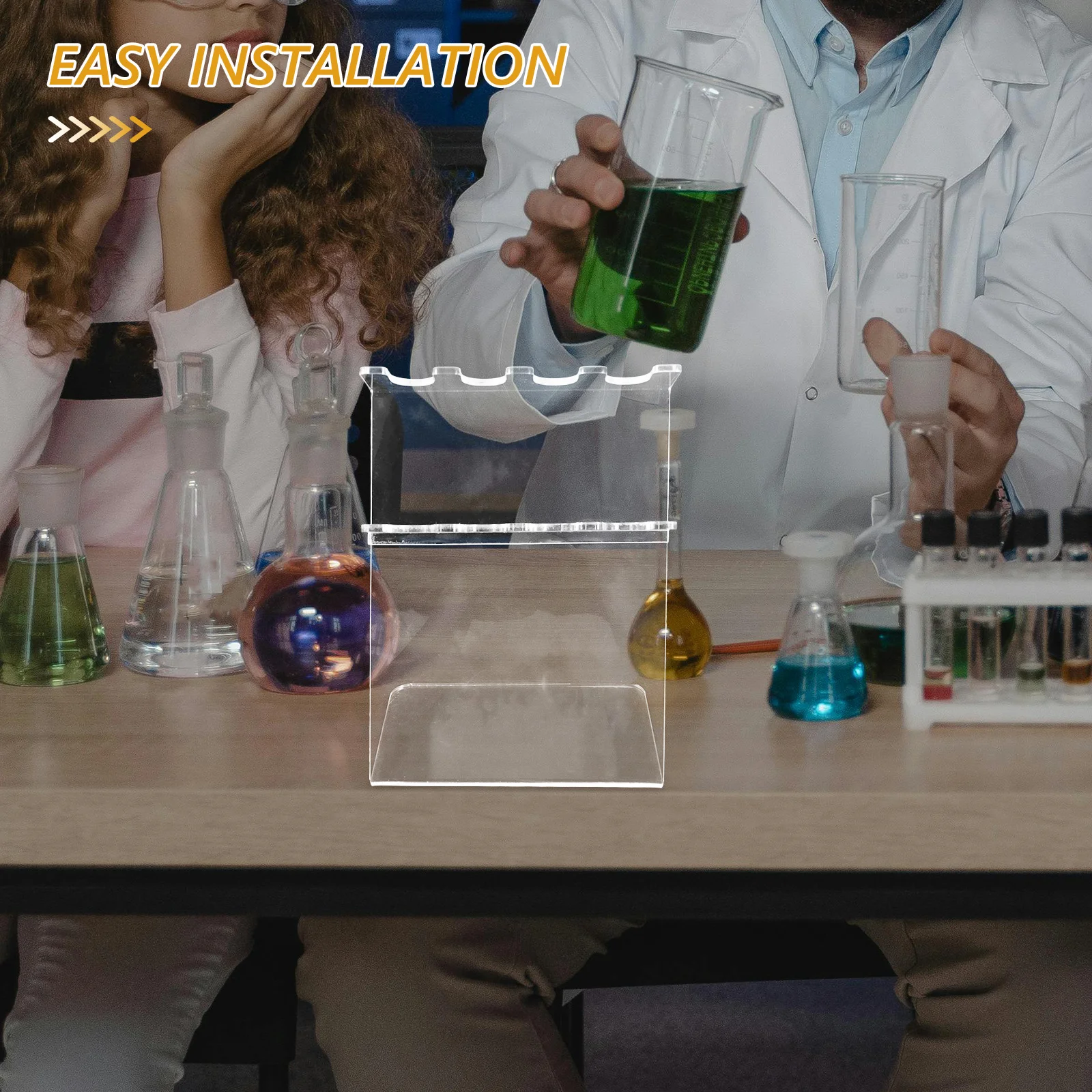 

Professional Pipette Rack 4 Slots Transparent Durable Laboratory Stand Scientific Tube Holder Pipette Storage Display Rack