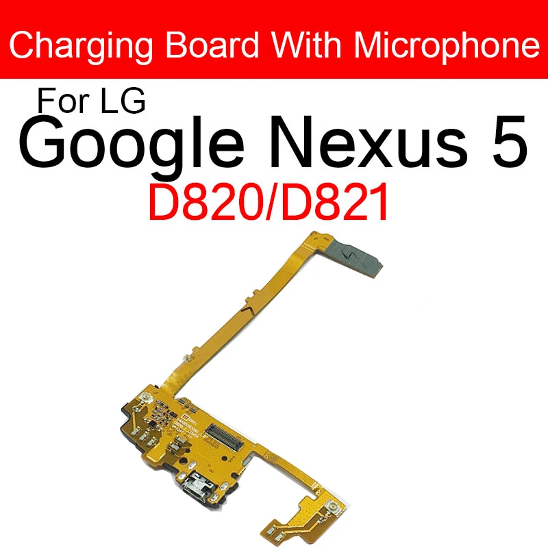 

USB Micro Dock Charger Charging Port Connector Microphone Board Flex Cable For LG Google Nexus 5 D820 D821 Replacement Parts